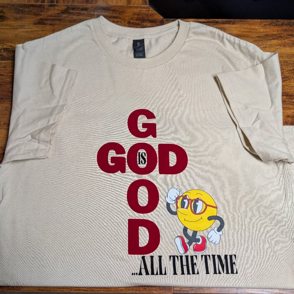 Custom Christian Graphic Tee -God Is Good All The Time-Small